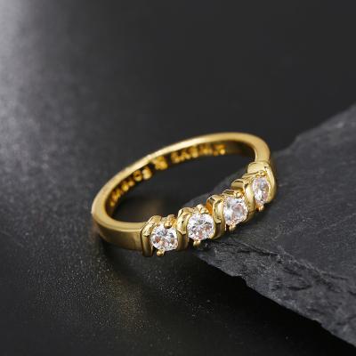 China Minimalist Hiphop Fashion Women Jewelry 18K Gold Plated Knot Zircon Rings For Gril for sale