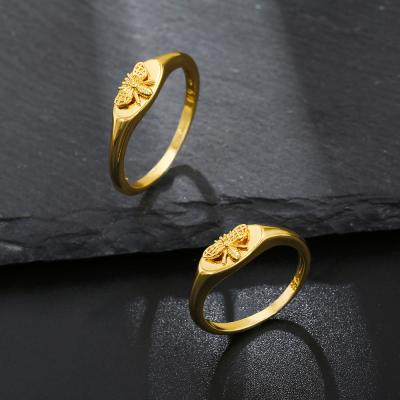 China Hiphop Fashion Gold Plated Cute Butterfly Copper Brass Finger Women Jewelry Tasty Ring for sale