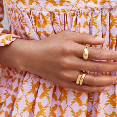 China Fashionable Hiphop Vintage Ring Chunky Initial Gold Plated Love Hip Hop Rings For Women for sale