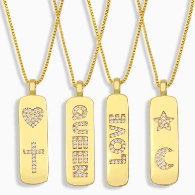 China Zircon Romantic Wholesale Unisex Religious Jewelry Necklace Gold Chain Necklace for sale