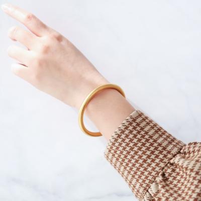 China Fog Gold Fog Gold Fashion 18k Simple Trend Statement Simple Solid Thick Copper Gold Plated Bracelet for sale