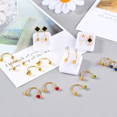 China FASHIONABLE wholesale love ear clip statement U shaped diamond inlaid small lovely love earrings jewelry earring for sale