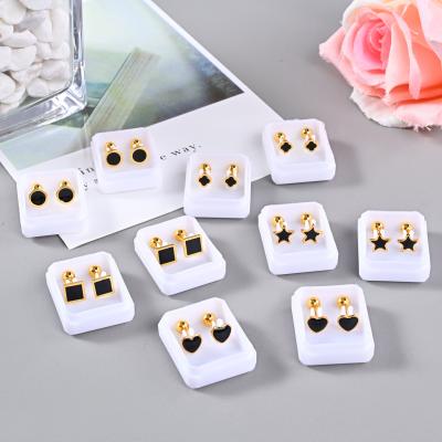 China FASHIONABLE Satement Korean Geometric Pattern Earrings Simple S925 Stainless Steel Needle Silver Earrings for sale