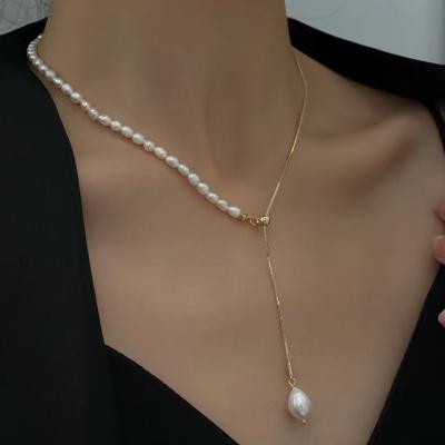 China Wholesale FASHIONABLE Freshwater Adjustable Elegant Girl Metal Pearl Necklace Beaded Choker for sale