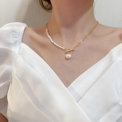 China Vintage Fashion Metal Chain Jewelry Choker Dangling Girl Freshwater Pearl Necklace for sale