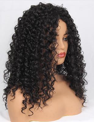 China Afro Curly Synthetic Hair Wigs Price Cheap Big Curly Wigs For Black Women Women U Part Curly Wig for sale