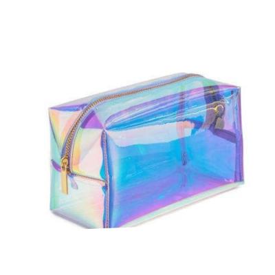 China Wholesale Waterproof Soft High Quality Waterproof Makeup Bag Organizer Travel Clear PVC With Hologram for sale