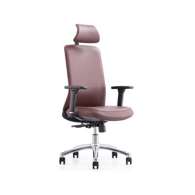 China Swivel (Height)Adjustable Rotation Flexible Leather Ergonomic Lifting Office Chair With Headrest for sale