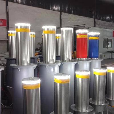 China Hydraulic Rising Bollards Bollard Requirements Steel Retractable Road Traffic Bollard Semi Automatic Hydraulic System for sale