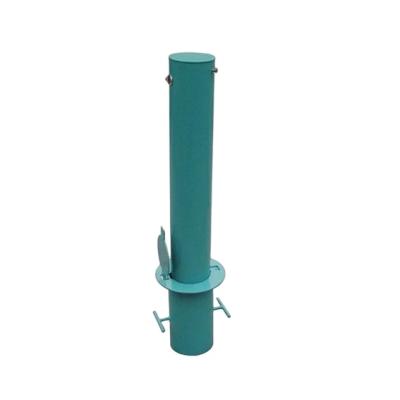 China Good Quality Street Road Traffic Portable Steel Pipe Bollard / Movable Bollards With Wheel for sale