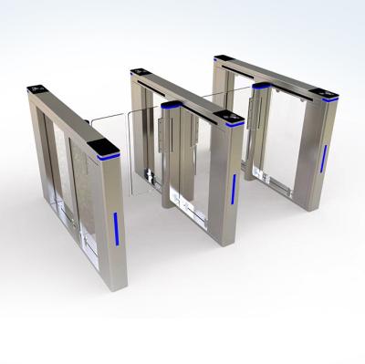 China Anti Tailgating Face Recognition Acess Control System Swing Turnstiles Wave Barrier Fast Speed ​​Lane Pedestrian Turnstile for sale