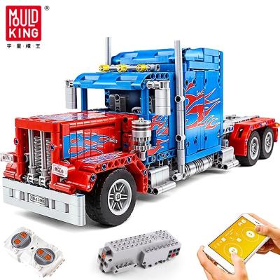 China Construction Toy Mould King 15001 Remote Control Truck And Trailer Moc Brick Blocks Rc Block Building Muscle Car Bricks Heavy Duty Big Boys Toys for sale