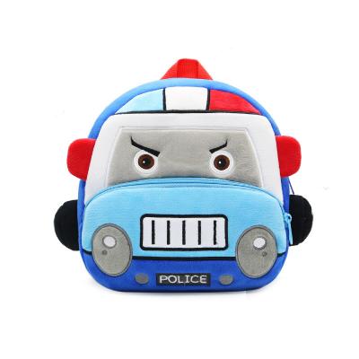 China Soft material and mini size for kids cartoon car truck design plush material school toddler kindergarten kids bag backpack for kids girl and boy for sale