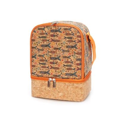 China Food Storage Fashion Brown Leisure Cork Picnic Bag With Rice Lunch Bag New for sale