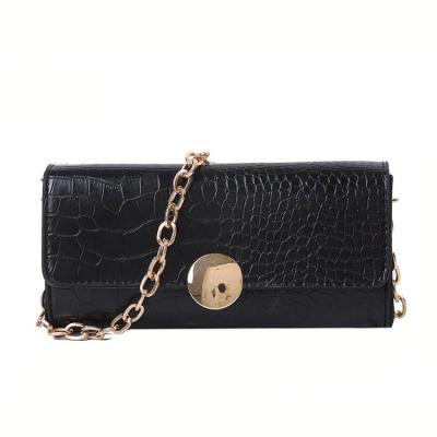 China New Fashion Fashoion Crocodile Pattern Fashionable Small Square Chain Shoulder Armpit Bag for sale