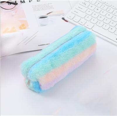 China Economy Zipper Closure Custom Design Fashion Plush Flat Zipper Pencil Case Zipper Bag for sale