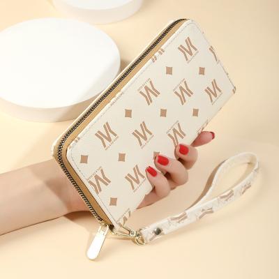 China Waterproof Cute 2021 Girls Korean Style Candy Color Green Leaf PU Long Cash Wallet Coin Clips Card Holder With Pendant for sale