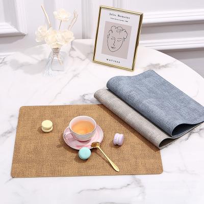 China Minimalist PU Table Place Mat Hot Sale Waterproof Accessories Classic Style PCs Color Feature Weight Eco Material for sale