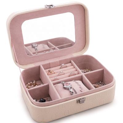 China Fashoion Jewelry Box Female Storage Large Capacity Household Makeup Case for sale