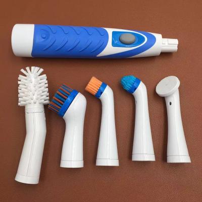 China Viable 5 in 1 Battery Operated Electric Sonic Scrubber Tool Kit Corner/Shoe Cleaning Brush for Bathroom Kitchen for sale