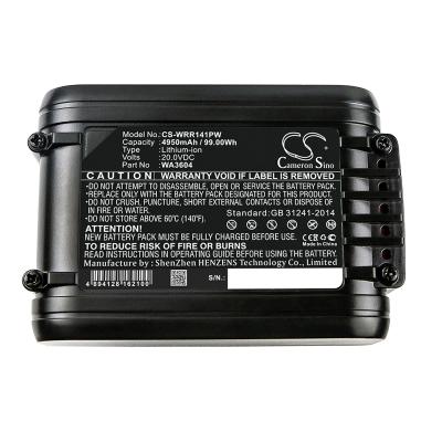 China Consumer Electronics Lawn Mower Battery for Worx WR141 WR141E, WA3553 WA3604 4950mAh/99.00Wh 20.00V for sale