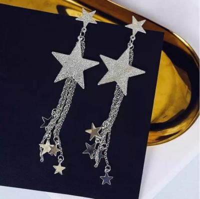 China BOHEMIA 2020 Hot New Arrivals Fashion Statement Tassel Star Metal Long Chain Earrings for sale