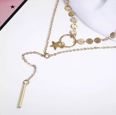 China 2020 Casual / Sporty Necklace Choker Crystal Pendant Necklace Gold Color for sale