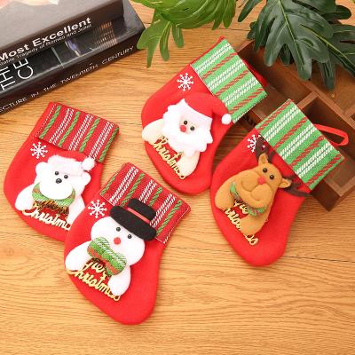 China Fabric Little Cloth Gift Jars Lovely Christmas Sack For Kids Fireplace Tree Christmas Decoration for sale