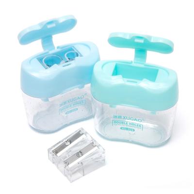 China Pencil sharpener for school patent baby single child safe desk and school supplies cute double holes pencil sharpener for school for sale