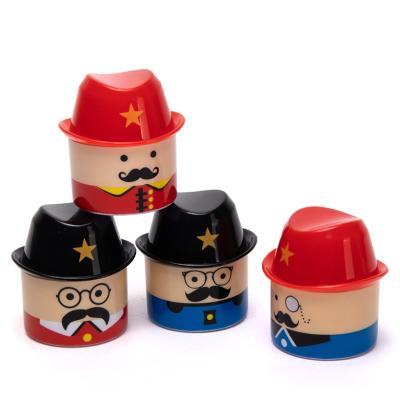 China Wholesale Cute Funny Pencil Sharpener School Children Baby Kid Anti Swallow Cartoon Safe Funny Beard Man Pencil Sharpener With Shell for sale