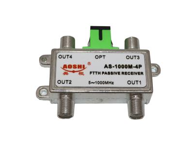 China 4 Way FTTH Passive Receiver With Splitter AS-1000M-4P for sale