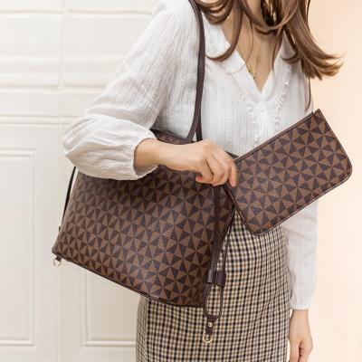 China 100% nolyn eco-friendly promotion gift fashion shopping checkered squares striping hot customized material summer logo pu leather handbag for women for sale