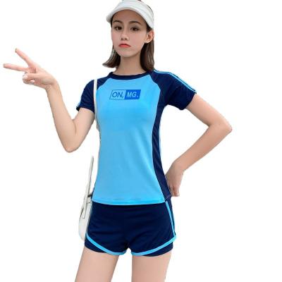 China New factory wholesale QUICK DRY summer sports two-piece swimsuit girl female soft slit swimsuit for sale