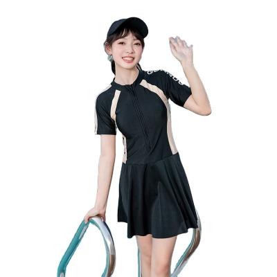 China QUICK DRY wholesale one-piece swimsuit boxer summer thin conservative swimsuit sports and belly-cover hot spring student for sale