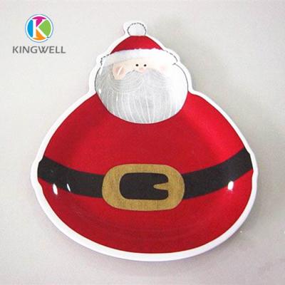 China Daily Christmas Santa Claus Funny Fruit Platters Sustainable Household Promotion Plate for sale