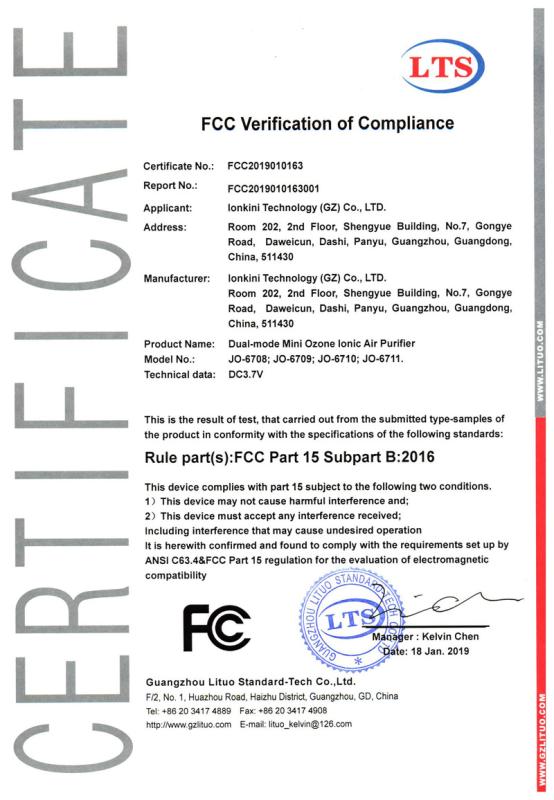 FCC - Ionkini Technology (gz) Co., Ltd.