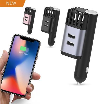 China Purify Newest 10th Generation OEM 2-in-1 Car Quick Charger Air PM2.5 Smoke Air Purifier Mini Ionic Gift Car Air Purifier With Fan for sale