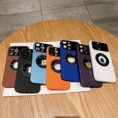 China With Magnetic Big Window Cover PC Holder Lens Protector Shell For iPhone14 13ProMax Shockproof Case for sale