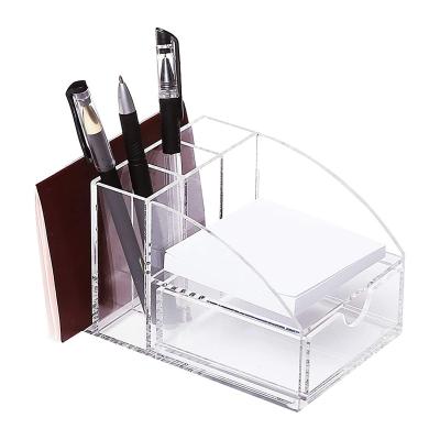 China Custom Clear Acrylic Desk Organizer Acrylic Desk Organizer for Office Home School for sale