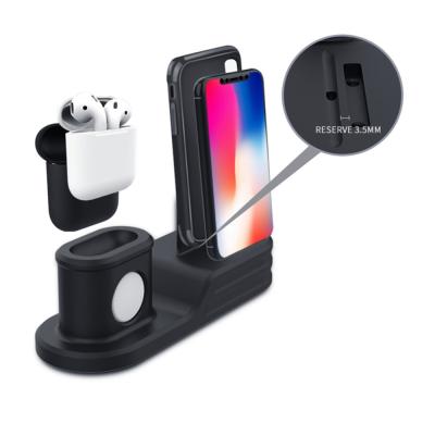 China Adjustable Watch Accessories For Apple Watch Band 5 4 Strap Airpods Iphone X 3 iwatch Band 8 7 6 Silicone Charging Dock for sale