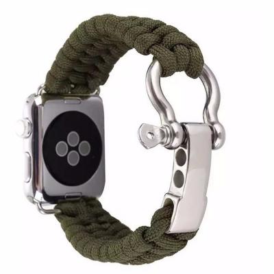 China Cloth Sports Strap For Apple Watch 4 Band 44mm 40mm iWatch 5 4 3 42mm/38mm Survival Rope Metal Bolt Clasp Wrist Strap Wristband Belt for sale