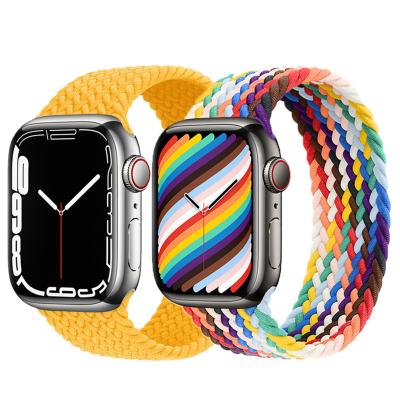 China Sport/Classic Braided Solo Loop For Apple Watch Band 44mm 40mm 45mm 41mm Nylon Elastic Fabric Belt Strap iWatch Series 3 4 5 Se Strap 6 7 for sale