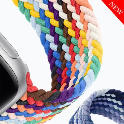 China Ultra Thin Elastic Nylon Loop Braided Strap For Apple Watch 7 Se 6 5 4 3 Band 41mm 45mm 44mm 40mm 38mm 42mm For iwatch Series 2 Sport Band for sale