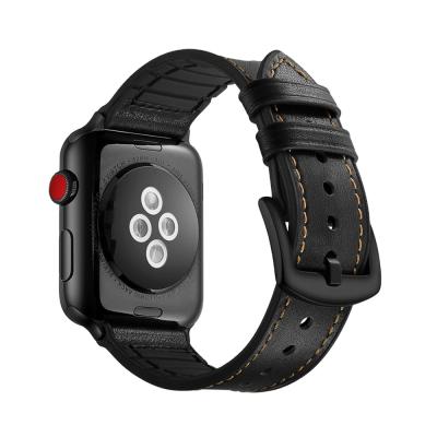 China Sport Leather CRESTED Leather Strap For Apple Watch 42mm 38mm Silicone Apple Watch Series 5/4/3/2/1 Wrist iwatch Band Accessory for sale