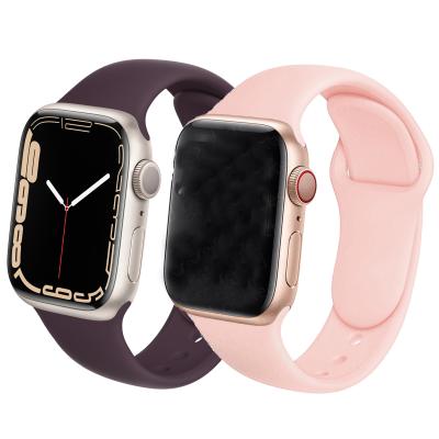 China Unisex Silicone Strap For Apple Watch Band 7 6 Se 5 Watch Band Strap Accessories 41mm 45mm For Iwatch 3 4 38mm 40mm 42mm 44mm for sale