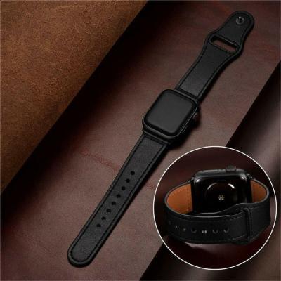 China Adjustable Genuine Leather Buckle Strap For Apple Watch Band Se 6 7 5 4 3 45mm 41mm 40mm 38mm Strap 44mm 42mm Smartwatch Accessories for sale