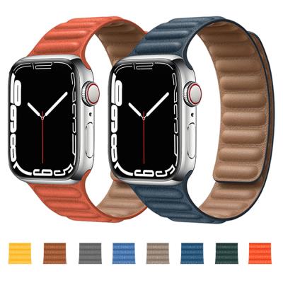 China Leather Sports Strap Link For Original Apple Watch Band 44mm 40mm 41mm 45mm 42mm Magnetic Loop Strap iWatch 38mm Series 3 5 4 Se Strap 6 7 for sale