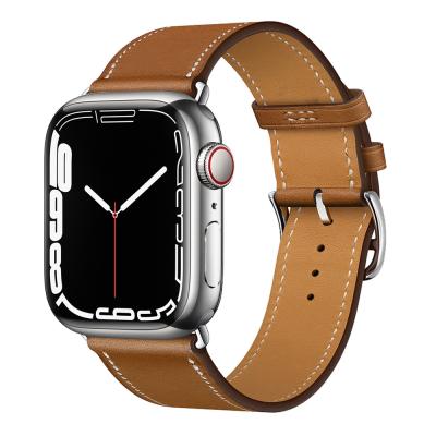 China Adjustable Leather Strap For Apple Watch Band Se 6 7 5 4 41mm 45mm 38mm 40mm 44mm 42mm Single Strap iWatch Tour Strap for sale