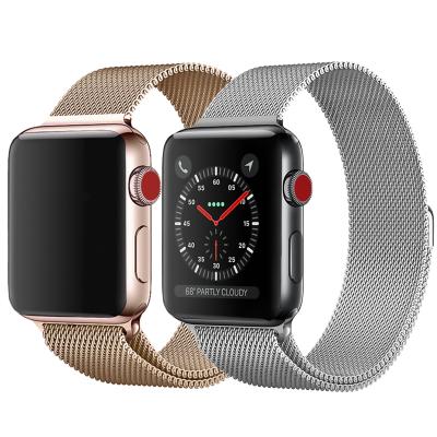 China Comfortable Milanese Strap For Apple Watch Band Se 6 7 5 4 Magnetic Buckle 38mm 45mm 41mm 44mm 40mm 42mm Stainless Steel Metal Strap for sale