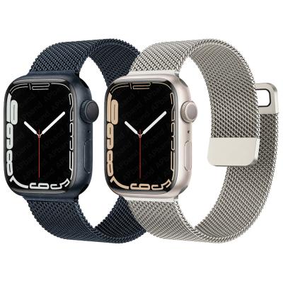 China Unique Magnetic Milanese Loop Strap For iwatch For Apple Watch Band Series 1 2 3 4 5 6 7 Se Stainless Steel Metal Watch Bands for sale